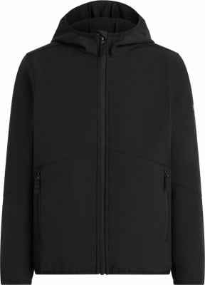 Schwarze Herrenjacke mit Kapuze und Reißverschluss, mit Taschen. Schwarze Herrenjacke mit Kapuze und Reißverschluss, mit Taschen.