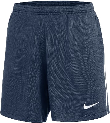 Marineblaue Nike-Shorts mit weißem Logo und Streifen.
