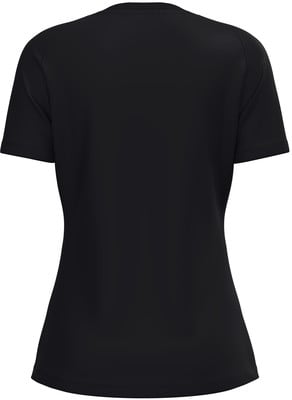 Schwarzes Damen-T-Shirt mit kurzen Ärmeln und Rundhalsausschnitt. Schwarzes Damen-T-Shirt mit kurzen Ärmeln und Rundhalsausschnitt.