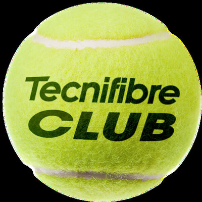 Ein Tennisball mit dem Tecnifibre CLUB Logo.
