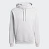 Grauer Hoodie mit Kapuze und Adidas-Logo auf der linken Brust.