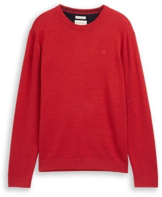 Tom Tailor Basic Crewn kötött férfi pulóver