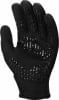 Schwarze Handschuhe mit rutschfesten Silikonpunkten auf der Handfläche.