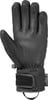 Schwarze Lederhandschuhe mit verstellbarem Handgelenkband und wasserdichter Ausrüstung.