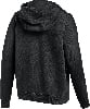 Schwarzer Herren Hoodie mit Kapuze und langen Ärmeln, von hinten gezeigt.