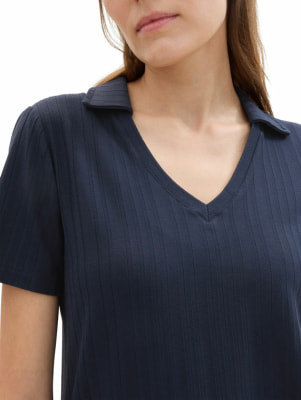 Tom Tailor TOM TAILOR Rib Polo Collar Női póló