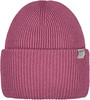 Eine rosa Strickmütze mit dem Barts-Logo an der Seite.