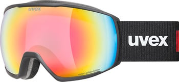 Uvex Skibrille mit farbiger Linse und Markenlogo.