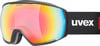 Uvex Skibrille mit farbiger Linse und Markenlogo.