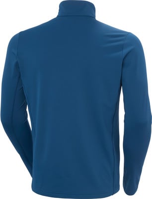 Blaue Herrenjacke mit langen Ärmeln und Stehkragen, Rückansicht. Blaue Herrenjacke mit langen Ärmeln und Stehkragen, Rückansicht.