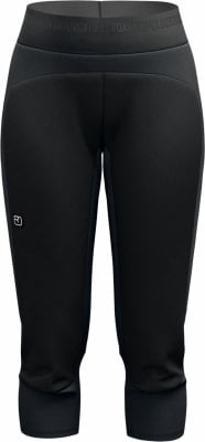 Schwarze 3/4 Damenhose mit Markenlogo am linken Bein. Schwarze 3/4 Damenhose mit Markenlogo am linken Bein.