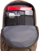 Im Rucksack sind Taschen mit einem Handy, Kopfhörern und einem Buch.