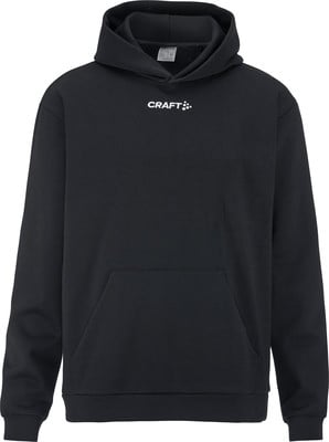 Schwarzer Kapuzenpullover mit weißem Craft-Logo auf der Brust.
