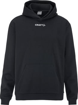 Schwarzer Kapuzenpullover mit weißem Craft-Logo auf der Brust.
