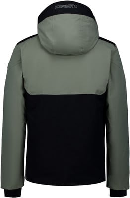 Grüne und schwarze Herrenjacke mit Kapuze und ICEPEAK-Logo auf dem Rücken.