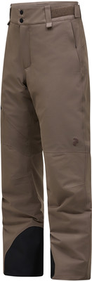 Braune Skihose mit schwarzen Details und Markenlogo.
