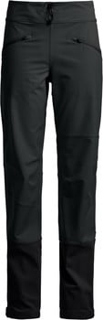 Schwarze Outdoorhose mit verstellbarem Bund und Reißverschlusstaschen.