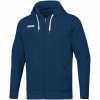 Marineblaue Kapuzenjacke mit weißem JAKO-Logo.