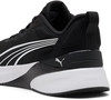 Schwarzer Puma-Sportschuh mit weißem Streifen und Logo.