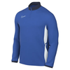 Nike-Sweatshirt in Blau mit weißem Seitenteil und dunklem Kragen.