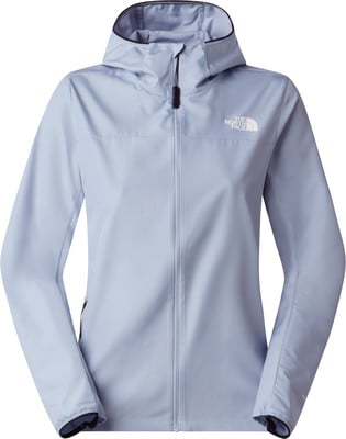 Leichte hellblaue Jacke mit Kapuze und The North Face Logo. Leichte hellblaue Jacke mit Kapuze und The North Face Logo.