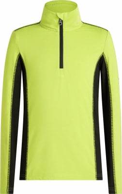 Grüner Pullover mit schwarzen Seitenstreifen und Reißverschluss am Kragen. Grüner Pullover mit schwarzen Seitenstreifen und Reißverschluss am Kragen.