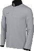 Graues Nike Herren-Sweatshirt mit schwarzem Kragen und Logo auf der Brust.