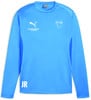 Ein blaues Langarmshirt mit Puma-, Intersport- und Bad-Neofeuder-Logos.