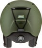 Grüner Uvex Skihelm mit Verstellsystem und Logo.