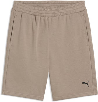 Braune Puma-Shorts für Herren mit Logo am rechten Bein.