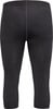 Schwarze 3/4-Leggings mit feinem Muster und vorderen Nähten.