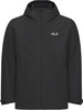 Schwarze Herrenjacke von Jack Wolfskin mit Kapuze und Reißverschluss.