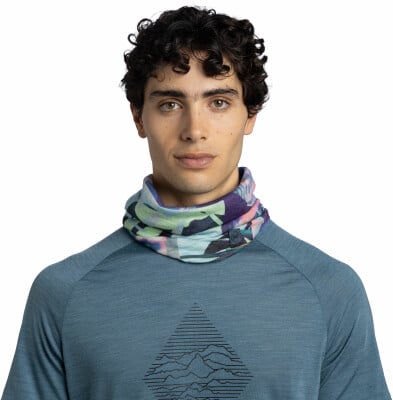 Buff Merino Lightweight Neckwarmer Digital Print