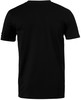 Schwarzes Herren-T-Shirt mit kurzen Ärmeln und Rundhalsausschnitt.