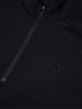 Schwarzes Herren-Sweatshirt mit kurzem Reißverschluss und Logo auf der Brust.