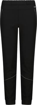 Schwarze Sporthose mit Gummizugbund und weißen Details.
