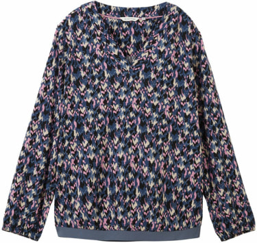 TOM TAILOR Printed V-Neck női hossztú ujjú blúz