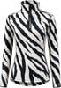 Damen-Langarmshirt mit hohem Kragen und Reißverschluss im Zebra-Look.