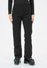 Schwarze Skihose mit geradem Bein und Skischuhen.