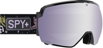 SPY+ Skibrille mit violetter Spiegellinse und buntem Band. SPY+ Skibrille mit violetter Spiegellinse und buntem Band.