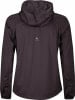 Rückansicht einer dunkelvioletten Kapuzenjacke mit Active Rebel Logo.