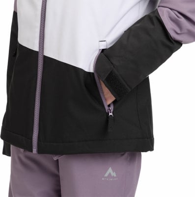 Dámská bunda s barevným blokem a zapínáním na zip, s kapsou na ruce. Dámská bunda s barevným blokem a zapínáním na zip, s kapsou na ruce.