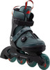 Kinder-Inline-Skates K2 Eddie BOA in Dunkelgrün mit orangefarbenen Details.