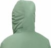 Grüne Kapuzenjacke von hinten betrachtet.