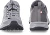 Graue Outdoor-Schuhe mit Schnellverschluss und Gore-Tex-Membran.