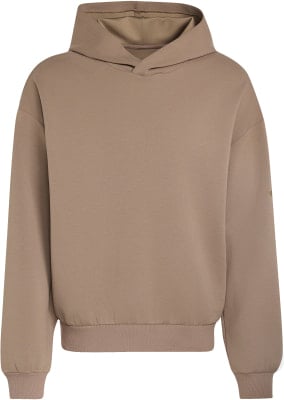 Braune Kapuzenpullover mit langen Ärmeln, lockerer Schnitt. Braune Kapuzenpullover mit langen Ärmeln, lockerer Schnitt.