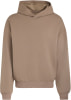 Braune Kapuzenpullover mit langen Ärmeln, lockerer Schnitt.