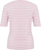 Damen-T-Shirt mit kurzen Ärmeln und rosa Streifen.