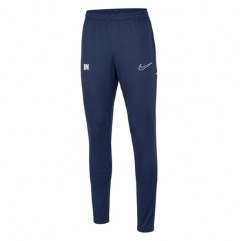 Dunkelblaue Nike Sporthose mit weißer Aufschrift IN und Logo.