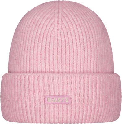 Eine rosa gerippte Mütze mit BARTS-Logo vorne.